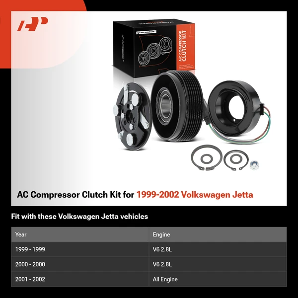 AC Compressor Clutch Kit for 1999-2002 Volkswagen Jetta
