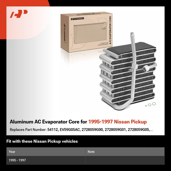 Aluminum AC Evaporator Core for 1995-1997 Nissan Pickup