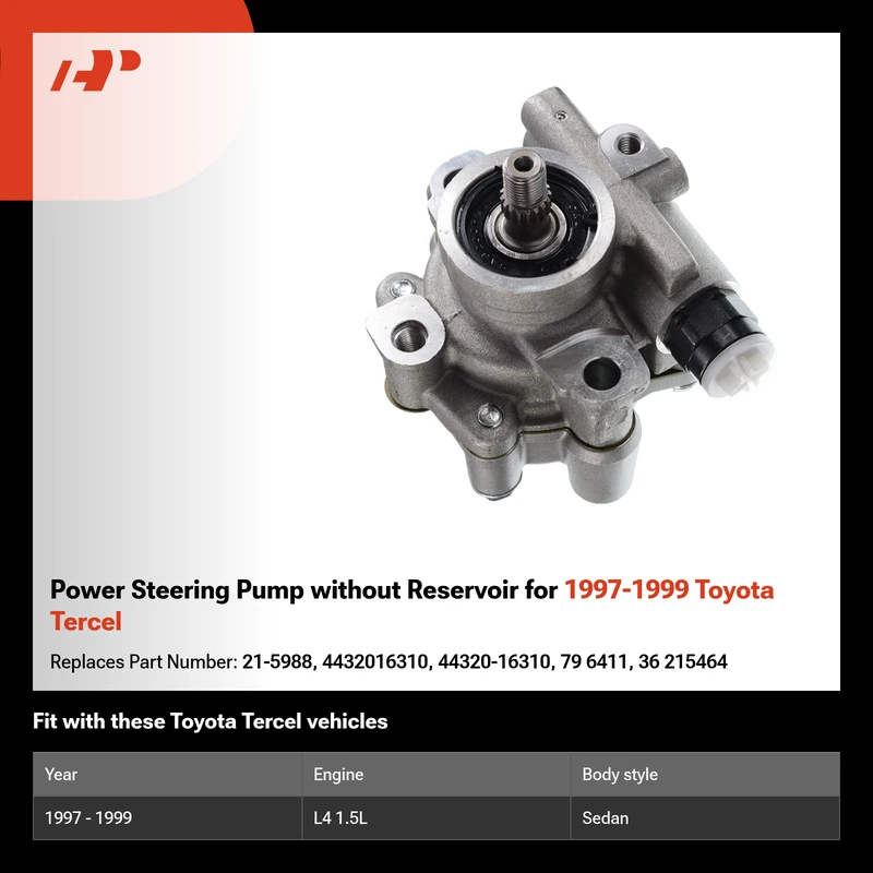 Power Steering Pump without Reservoir for 1997-1999 Toyota Tercel