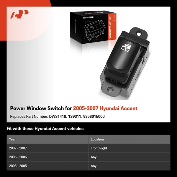 Power Window Switch for 2005-2007 Hyundai Accent