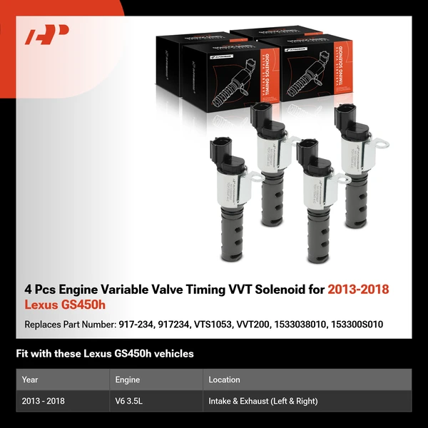 4 Pcs Engine Variable Valve Timing VVT Solenoid for 2013-2018 Lexus GS450h