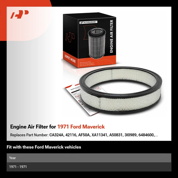 Engine Air Filter for 1971 Ford Maverick