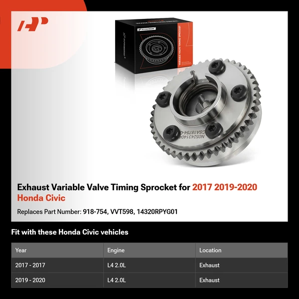 Exhaust Variable Valve Timing Sprocket for 2017 2019-2020 Honda Civic