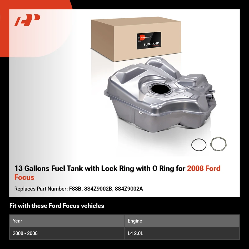 13 Gallons Fuel Tank with Lock Ring with O Ring for 2008 Ford Focus