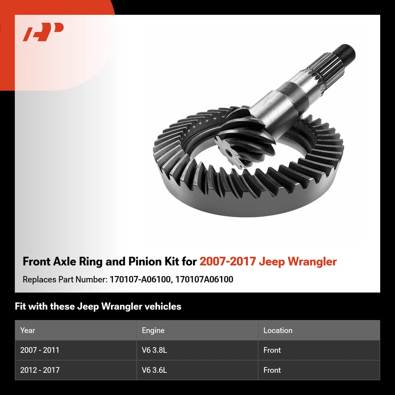 Front Axle Ring and Pinion Kit for 2007-2017 Jeep Wrangler