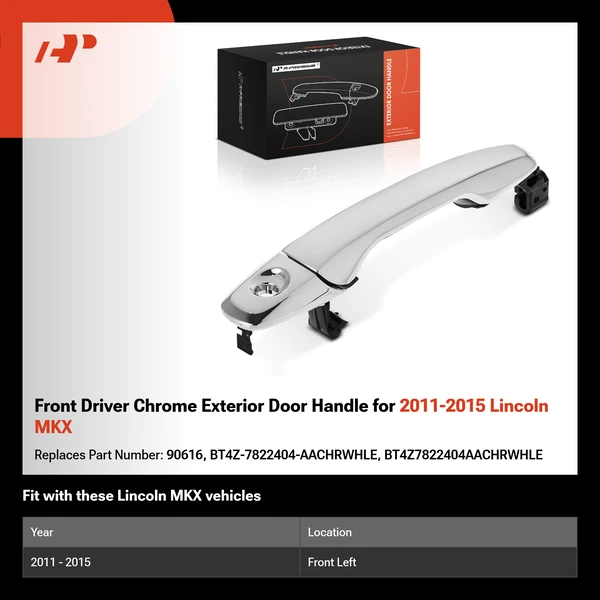 Front Driver Chrome Exterior Door Handle for 2011-2015 Lincoln MKX