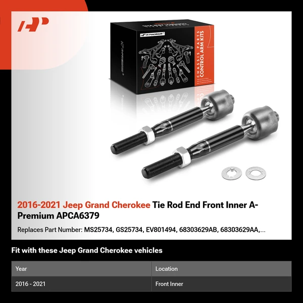 2016-2021 Jeep Grand Cherokee Tie Rod End Front Inner A-Premium APCA6379