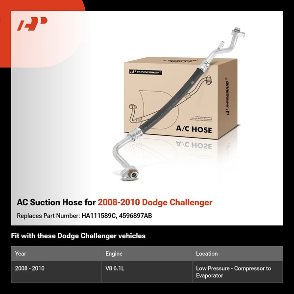 AC Suction Hose for 2008-2010 Dodge Challenger