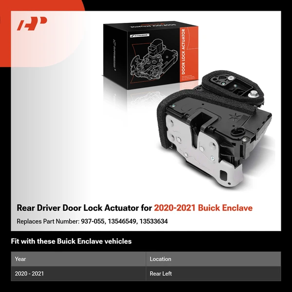 Rear Driver Door Lock Actuator for 2020-2021 Buick Enclave