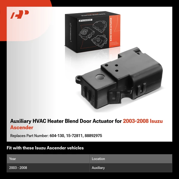 Auxiliary HVAC Heater Blend Door Actuator for 2003-2008 Isuzu Ascender