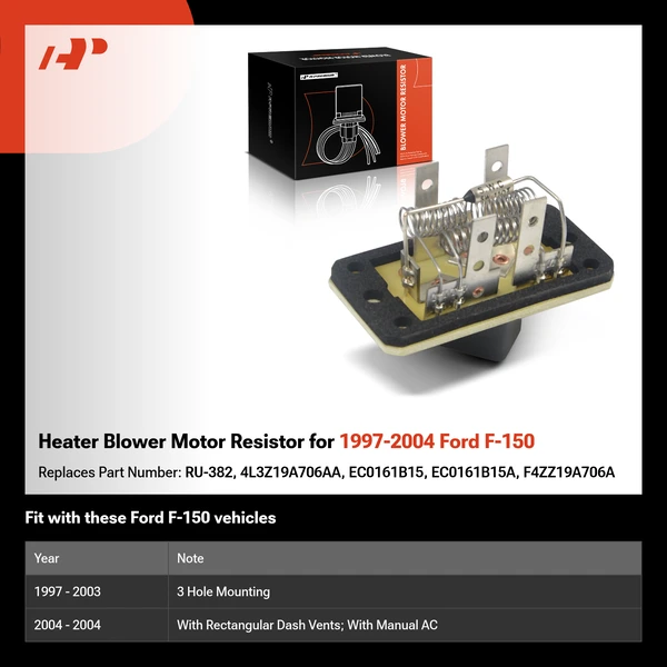 Heater Blower Motor Resistor for 1997-2004 Ford F-150