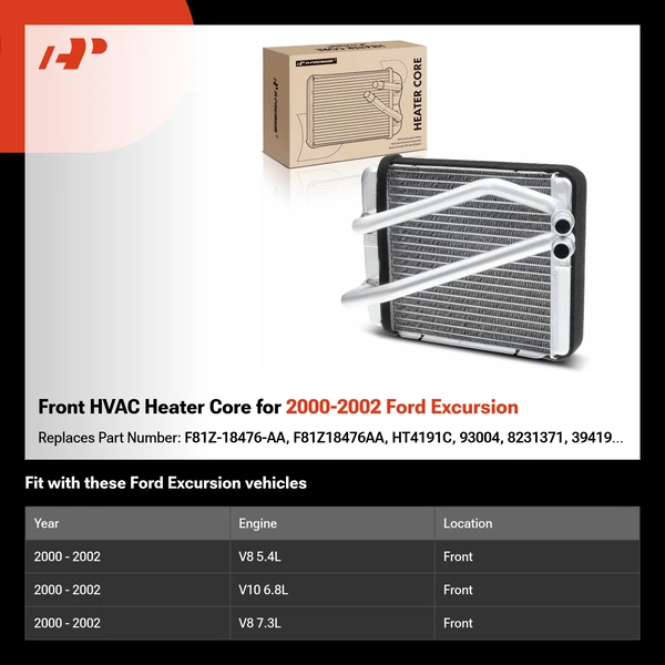 Front HVAC Heater Core for 2000-2002 Ford Excursion