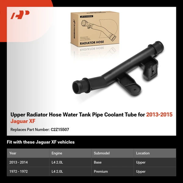 Upper Radiator Hose Water Tank Pipe Coolant Tube for 2013-2015 Jaguar XF