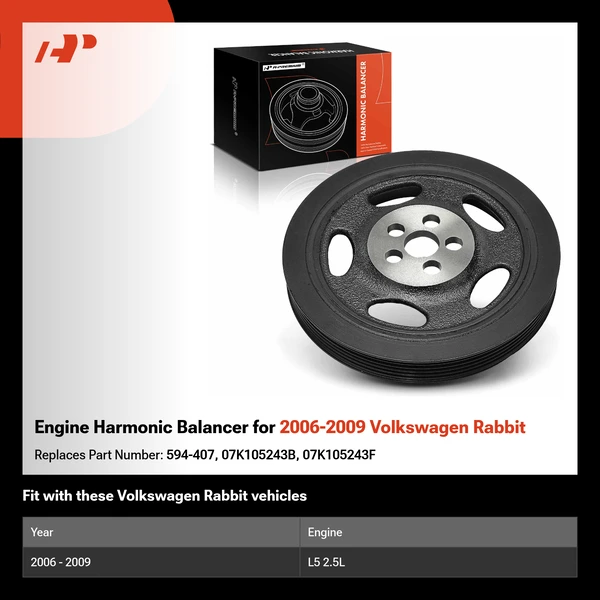Engine Harmonic Balancer for 2006-2009 Volkswagen Rabbit