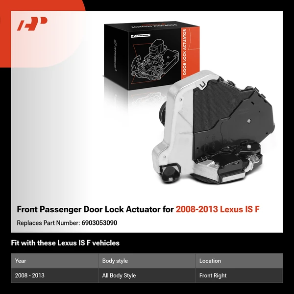 Front Passenger Door Lock Actuator for 2008-2013 Lexus IS F