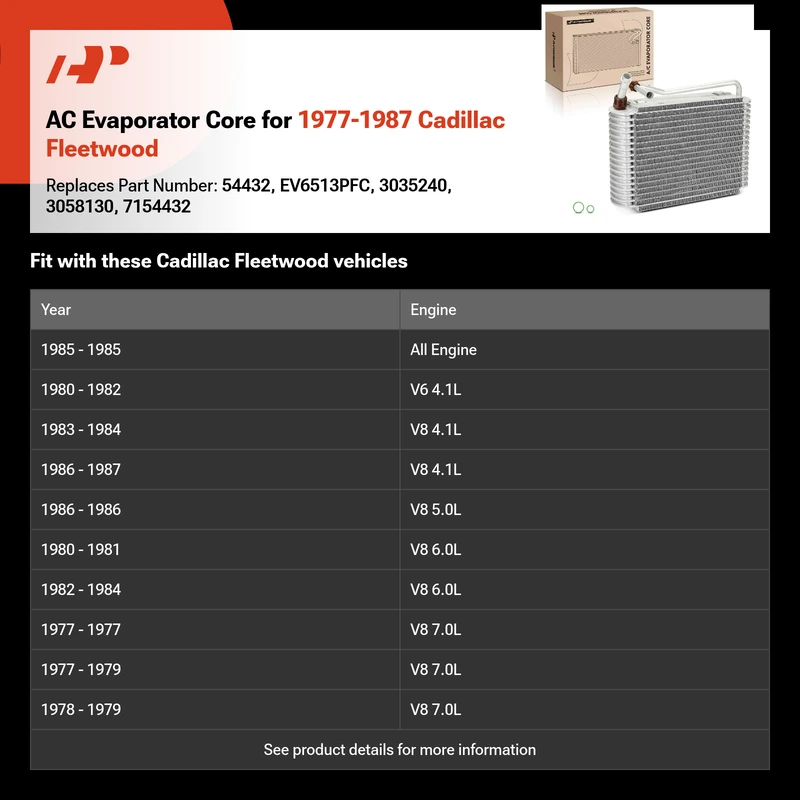 AC Evaporator Core for 1977-1987 Cadillac Fleetwood
