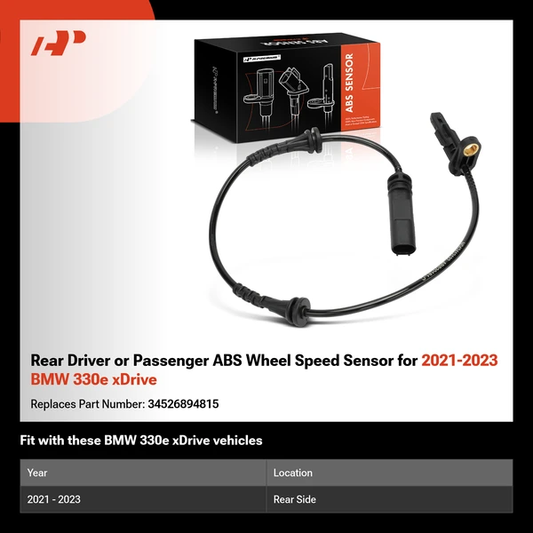 Rear Driver or Passenger ABS Wheel Speed Sensor for 2021-2023 BMW 330e xDrive
