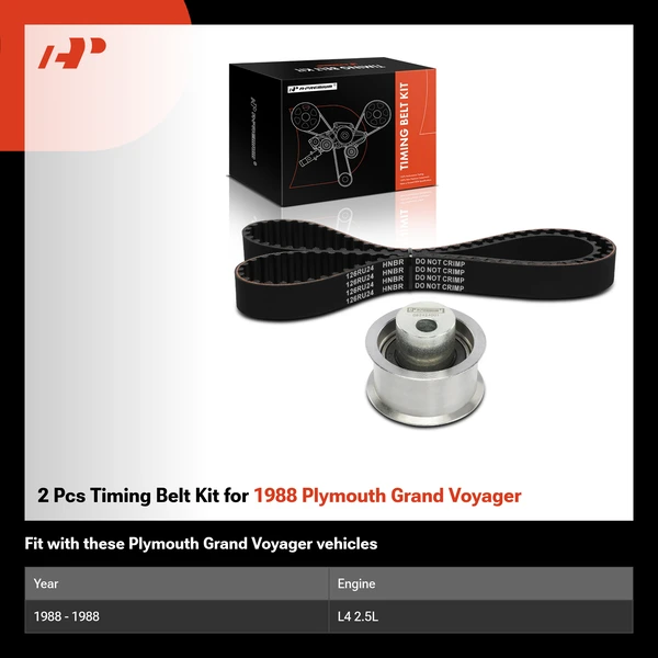 2 Pcs Timing Belt Kit for 1988 Plymouth Grand Voyager