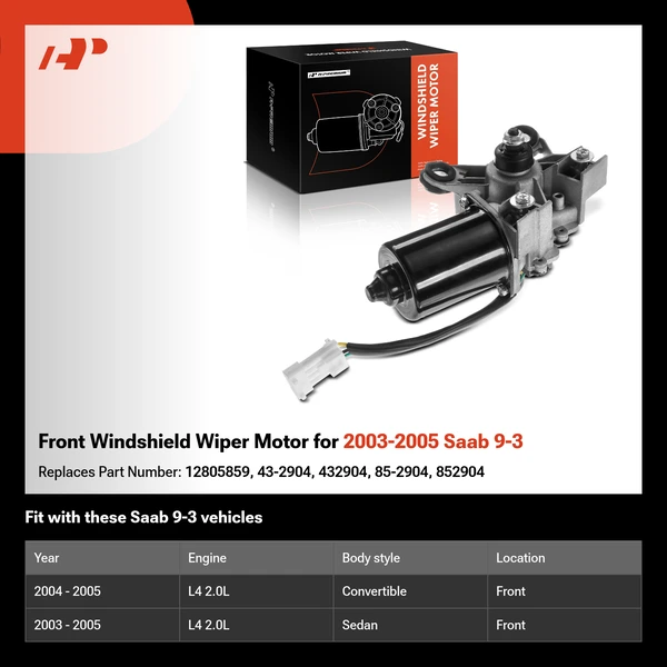 Front Windshield Wiper Motor for 2003-2005 Saab 9-3