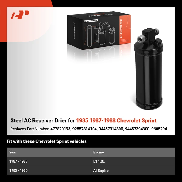 Steel AC Receiver Drier for 1985 1987-1988 Chevrolet Sprint