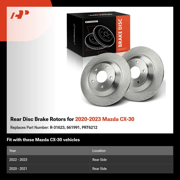 Rear Disc Brake Rotors for 2020-2023 Mazda CX-30