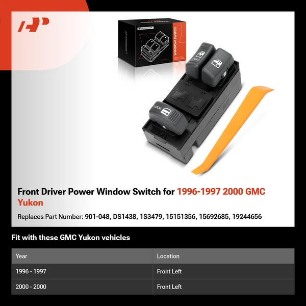 Front Driver Power Window Switch for 1996-1997 2000 GMC Yukon