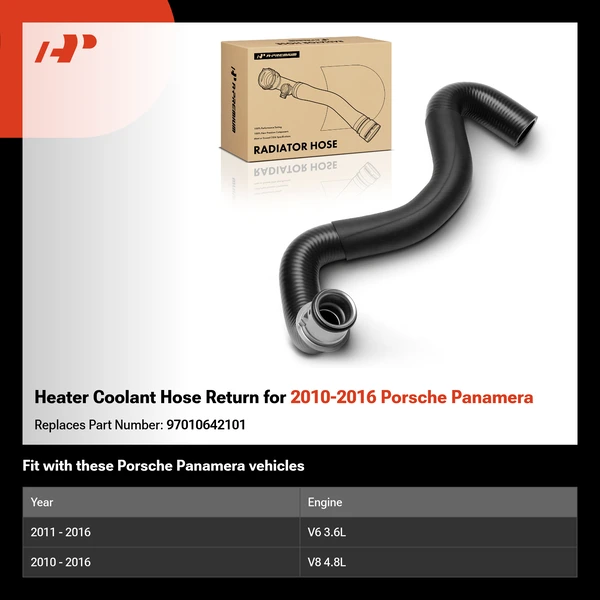 Heater Coolant Hose Return for 2010-2016 Porsche Panamera