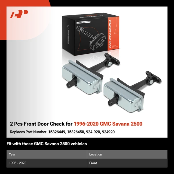 2 Pcs Front Door Check for 1996-2020 GMC Savana 2500