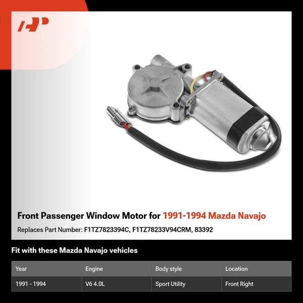 Front Passenger Window Motor for 1991-1994 Mazda Navajo