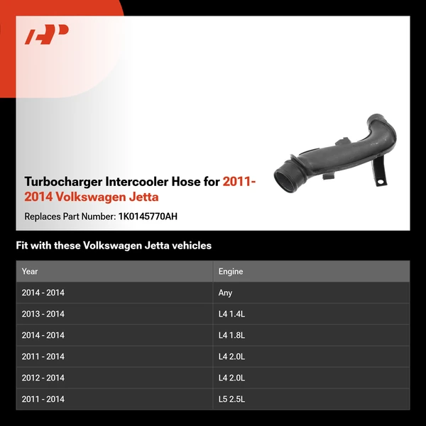 Turbocharger Intercooler Hose for 2011-2014 Volkswagen Jetta