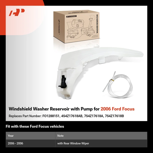 Windshield Washer Reservoir with Pump for 2006 Ford Focus