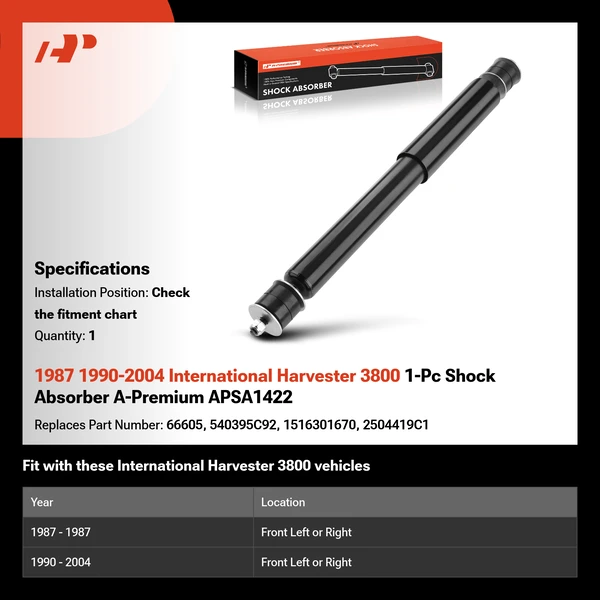 1987 1990-2004 International Harvester 3800 1-Pc Shock Absorber A-Premium APSA1422