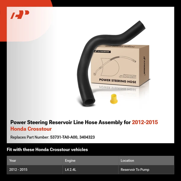 Power Steering Reservoir Line Hose Assembly for 2012-2015 Honda Crosstour