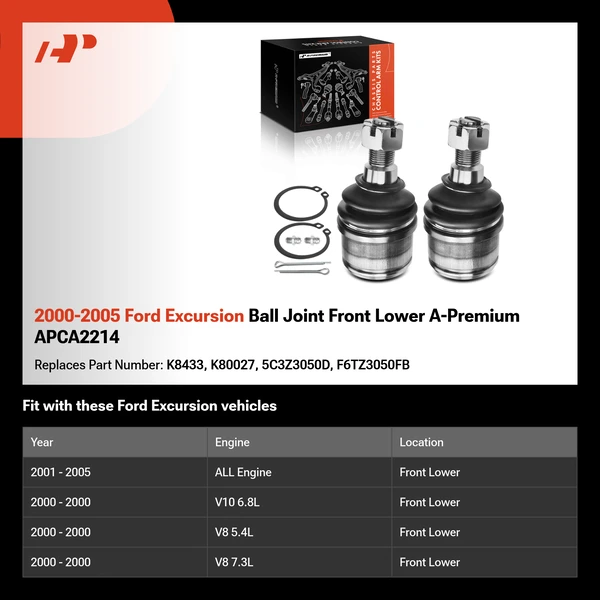 2000-2005 Ford Excursion Ball Joint Front Lower A-Premium APCA2214