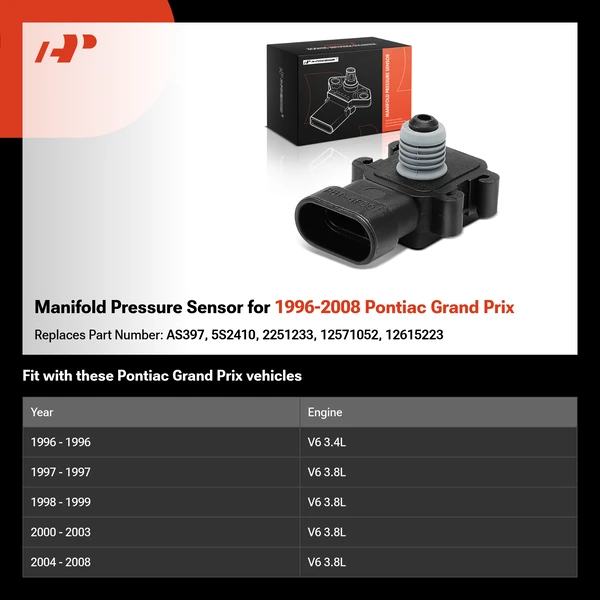 Manifold Pressure Sensor for 1996-2008 Pontiac Grand Prix