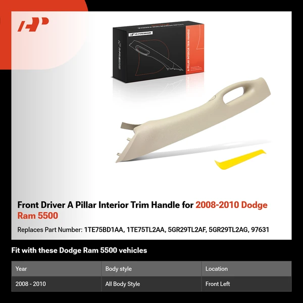 Front Driver A Pillar Interior Trim Handle for 2008-2010 Dodge Ram 5500