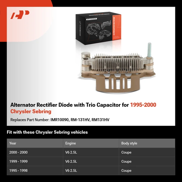 Alternator Rectifier Diode with Trio Capacitor for 1995-2000 Chrysler Sebring