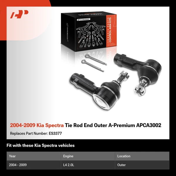 2004-2009 Kia Spectra Tie Rod End Outer A-Premium APCA3002