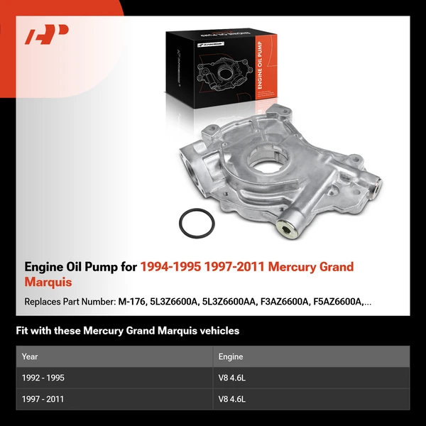 Engine Oil Pump for 1994-1995 1997-2011 Mercury Grand Marquis