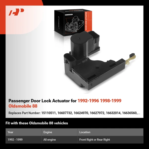 Passenger Door Lock Actuator for 1992-1996 1998-1999 Oldsmobile 88