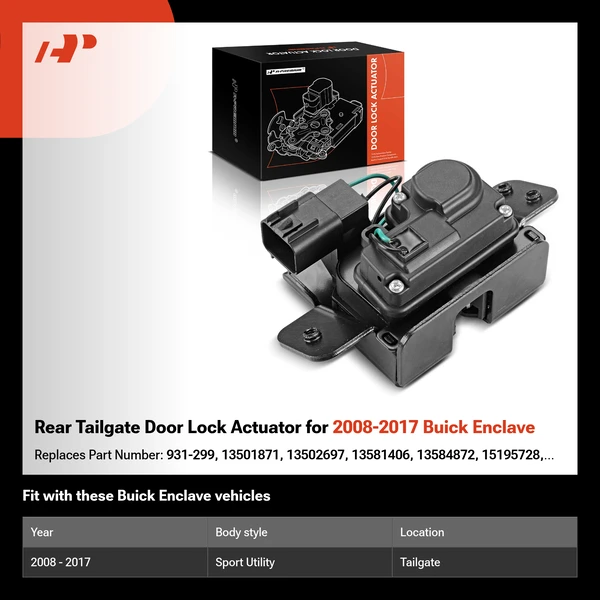 Rear Tailgate Door Lock Actuator for 2008-2017 Buick Enclave