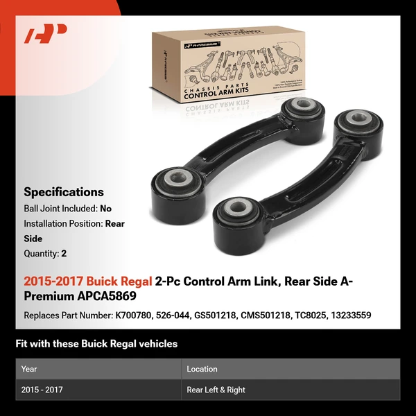 2015-2017 Buick Regal 2-Pc Control Arm Link, Rear Side A-Premium APCA5869