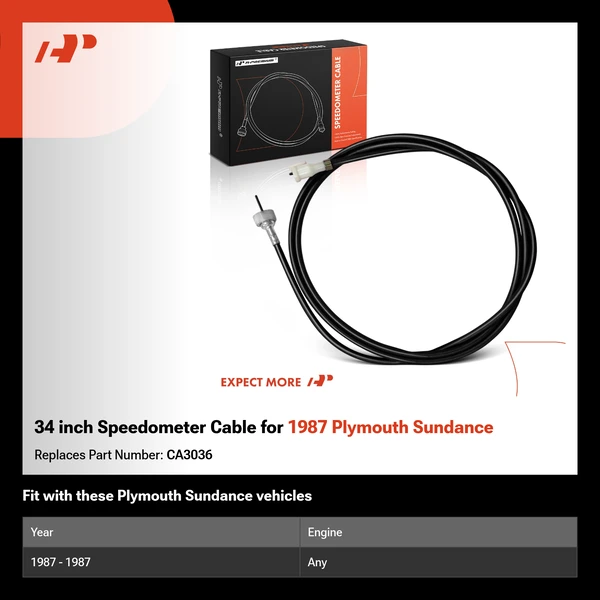 34 inch Speedometer Cable for 1987 Plymouth Sundance