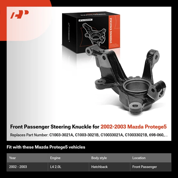 Front Passenger Steering Knuckle for 2002-2003 Mazda Protege5
