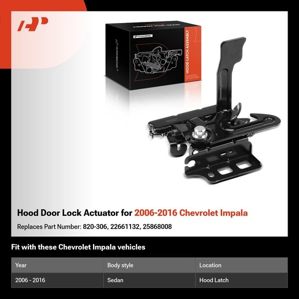 Hood Door Lock Actuator for 2006-2016 Chevrolet Impala