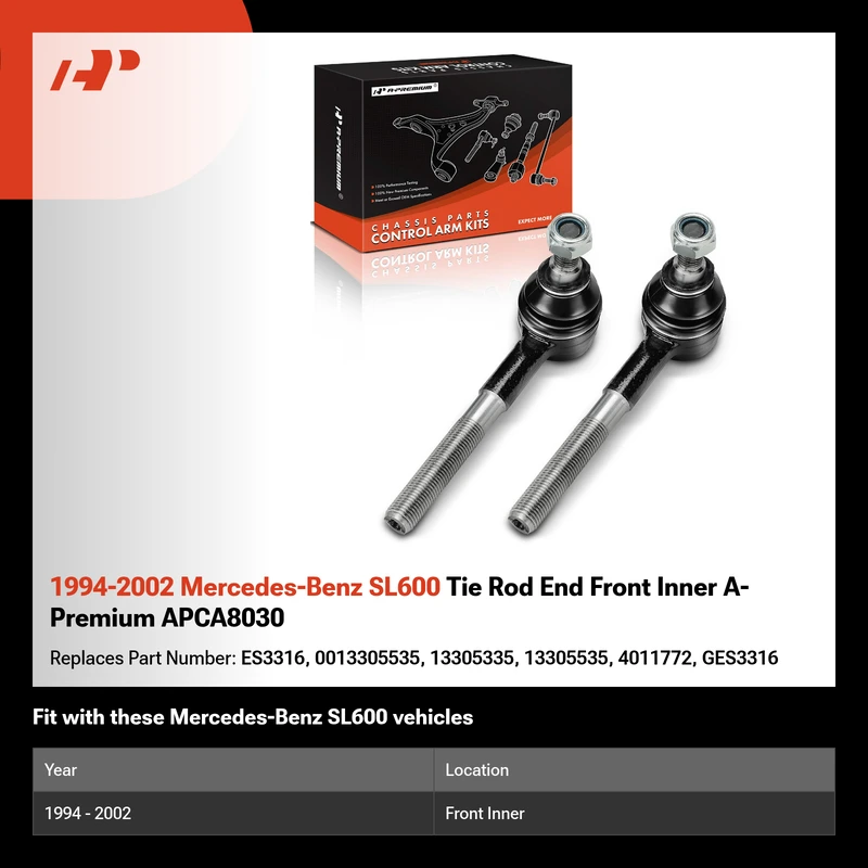 1994-2002 Mercedes-Benz SL600 Tie Rod End Front Inner A-Premium APCA8030