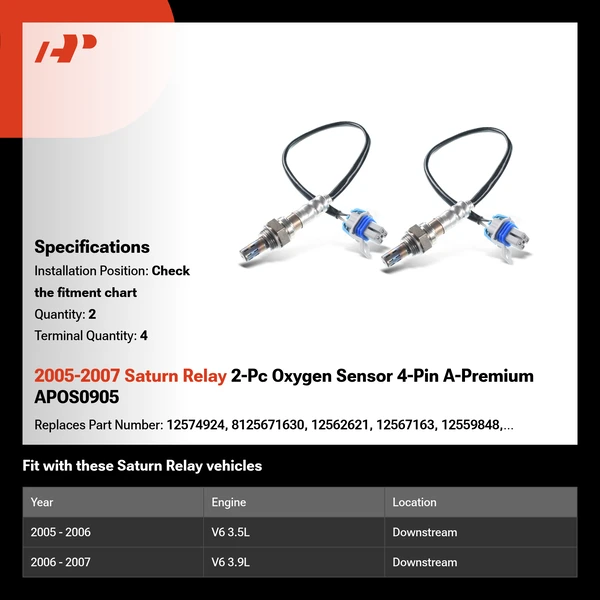 2005-2007 Saturn Relay 2-Pc Oxygen Sensor 4-Pin A-Premium APOS0905