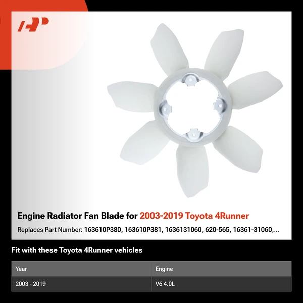 Engine Radiator Fan Blade for 2003-2019 Toyota 4Runner