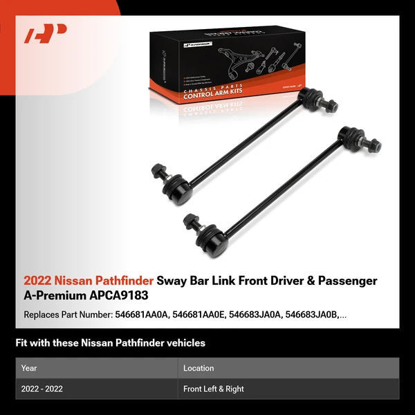 2022 Nissan Pathfinder Sway Bar Link Front Driver & Passenger A-Premium APCA9183