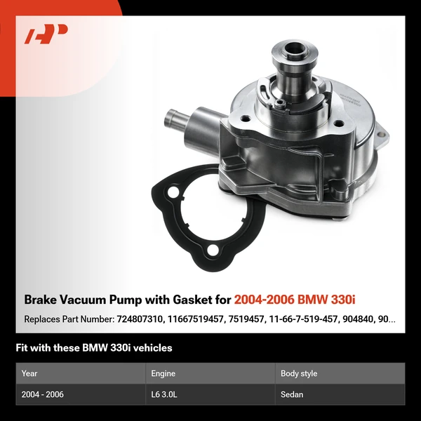 Brake Vacuum Pump with Gasket for 2004-2006 BMW 330i